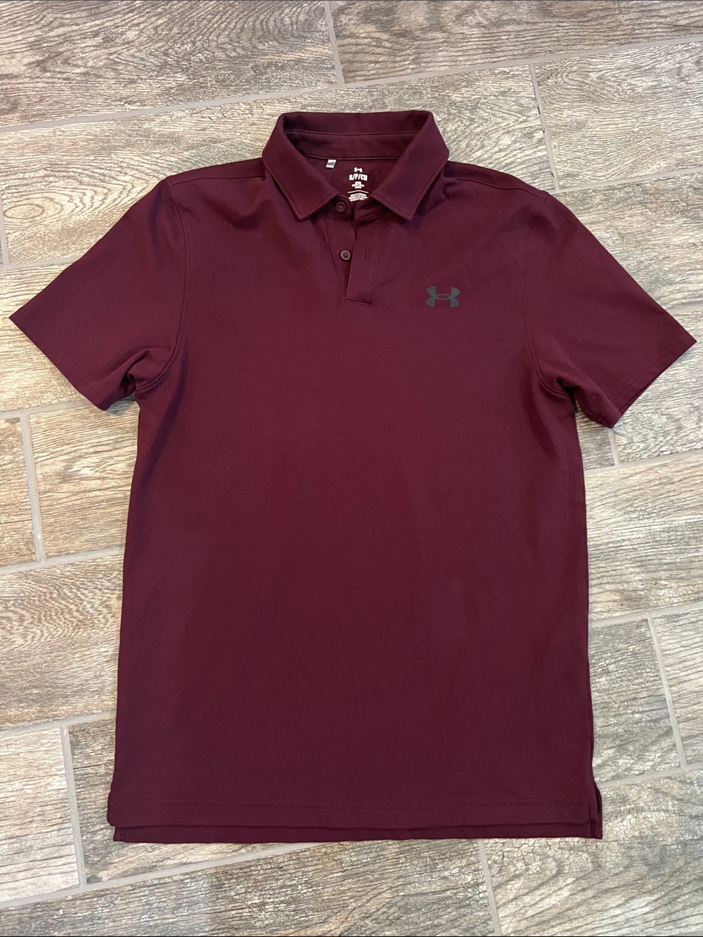 Under Armour UA men’s playoff pique polo shirt golf small burgundy maroon wine